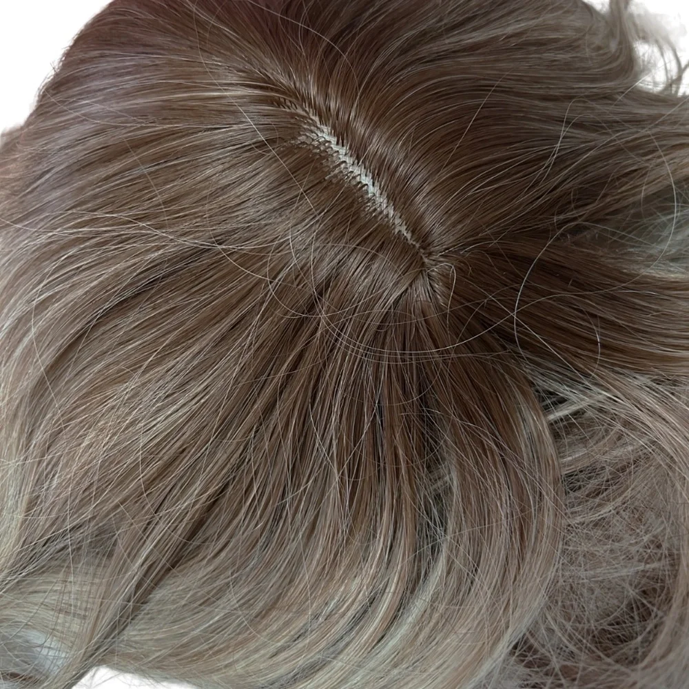 Long 26" Blonde & Brown Synthetic Wig with Bangs Streak Highlights Everyday NIP - Picture 10 of 13